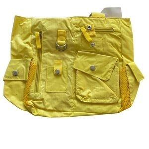 Yellow Nylon Crossbody Bag